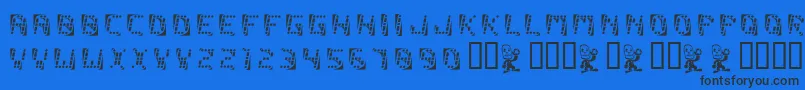 Malfunction Font – Black Fonts on Blue Background