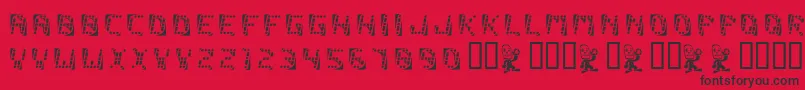 Malfunction Font – Black Fonts on Red Background