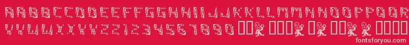 Malfunction Font – Pink Fonts on Red Background