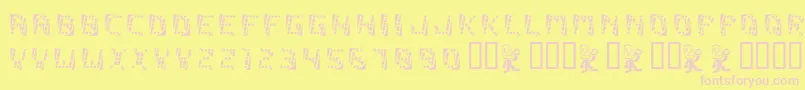 Malfunction Font – Pink Fonts on Yellow Background