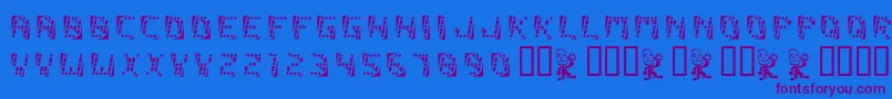 Malfunction Font – Purple Fonts on Blue Background