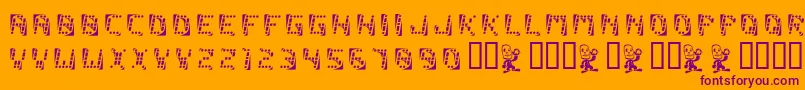 Malfunction Font – Purple Fonts on Orange Background