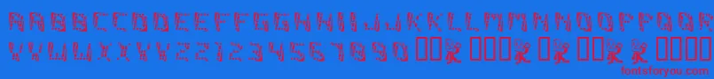 Malfunction Font – Red Fonts on Blue Background