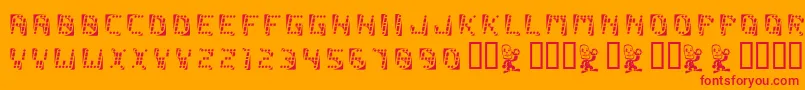 Malfunction Font – Red Fonts on Orange Background