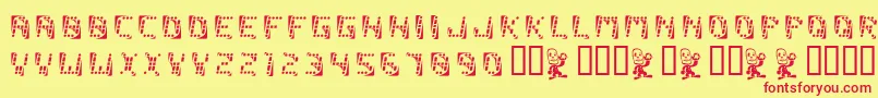 Malfunction Font – Red Fonts on Yellow Background