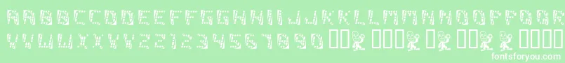 Malfunction Font – White Fonts on Green Background