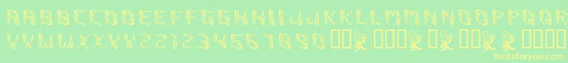 Malfunction Font – Yellow Fonts on Green Background