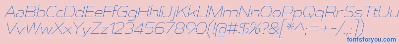 AthabascaElIt Font – Blue Fonts on Pink Background