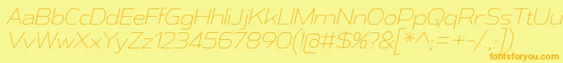 AthabascaElIt Font – Orange Fonts on Yellow Background