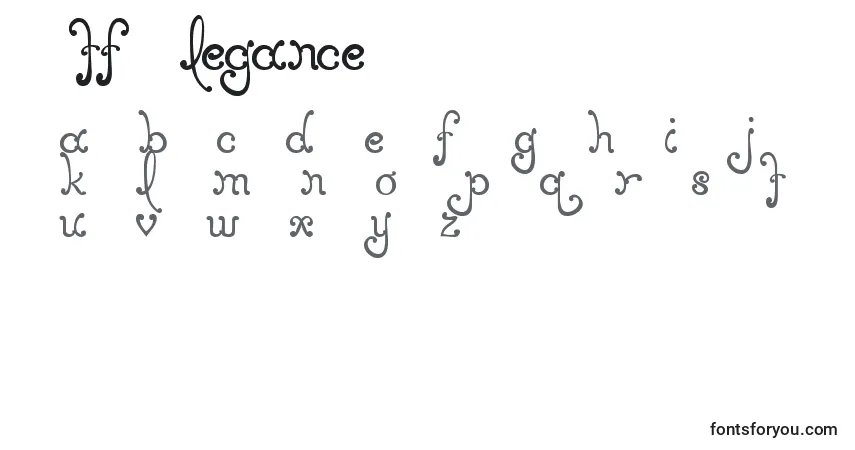 Czcionka MtfElegance – alfabet, cyfry, specjalne znaki