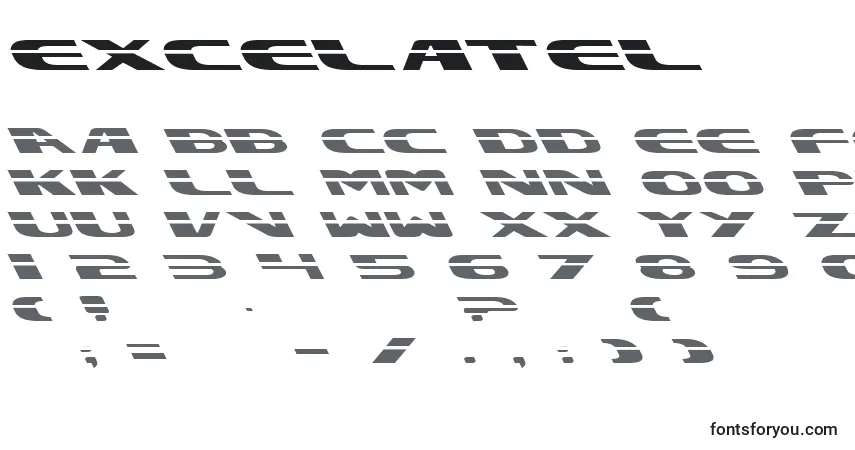 Fuente Excelatel - alfabeto, números, caracteres especiales