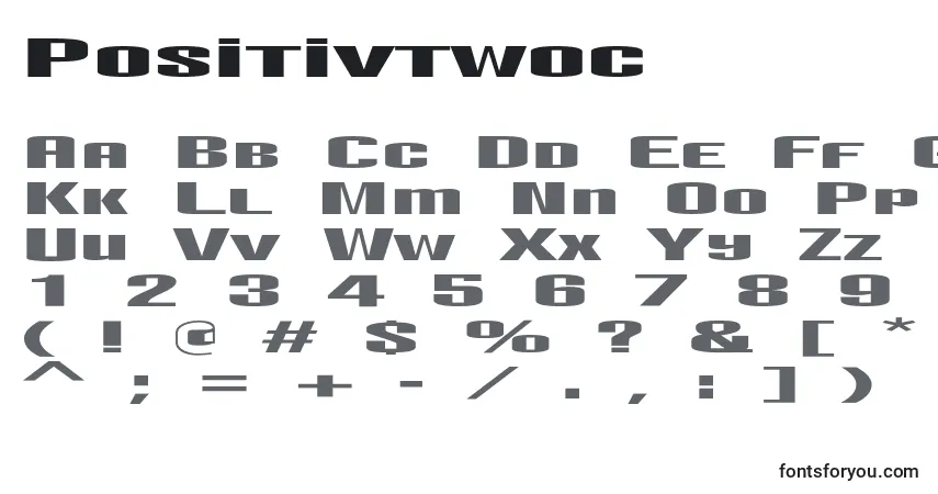 A fonte Positivtwoc – alfabeto, números, caracteres especiais