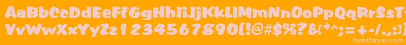 AlbertRegular Font – Pink Fonts on Orange Background