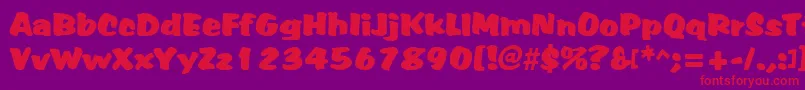 Czcionka AlbertRegular – czerwone czcionki na fioletowym tle