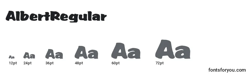 Размеры шрифта AlbertRegular
