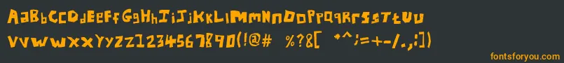 フォントUnlimitedOutdoors – 黒い背景にオレンジの文字