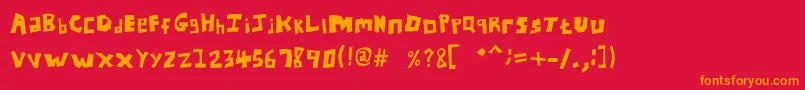 UnlimitedOutdoors Font – Orange Fonts on Red Background