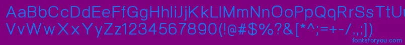 フォントNeogramMedium – 紫色の背景に青い文字
