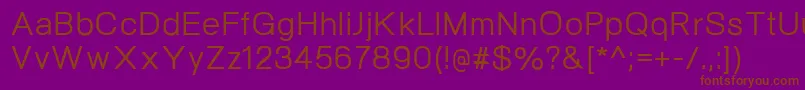 NeogramMedium-fontti – ruskeat fontit violetilla taustalla