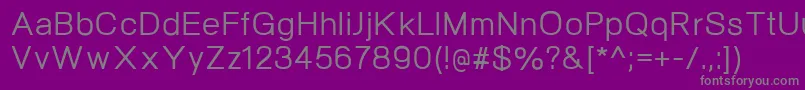 フォントNeogramMedium – 紫の背景に灰色の文字