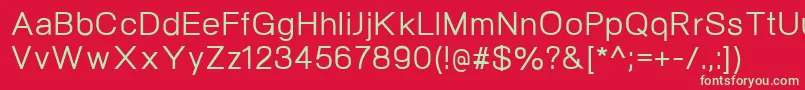 フォントNeogramMedium – 赤い背景に緑の文字