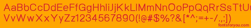 NeogramMedium-Schriftart – Rote Schriften auf orangefarbenem Hintergrund