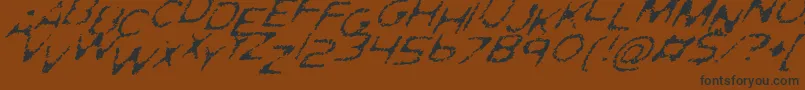 GhostlyPrintsItalic Font – Black Fonts on Brown Background