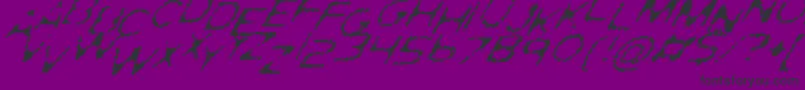 GhostlyPrintsItalic Font – Black Fonts on Purple Background