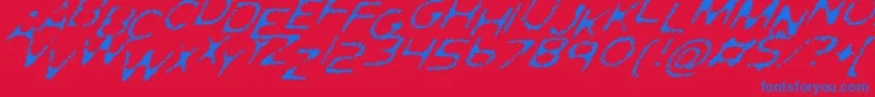 fuente GhostlyPrintsItalic – Fuentes Azules Sobre Fondo Rojo