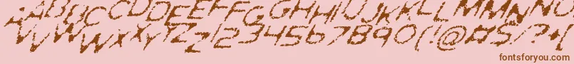 GhostlyPrintsItalic-Schriftart – Braune Schriften auf rosa Hintergrund