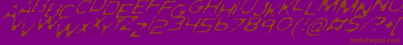 GhostlyPrintsItalic Font – Brown Fonts on Purple Background