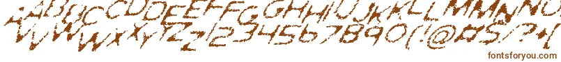 GhostlyPrintsItalic-fontti – ruskeat fontit valkoisella taustalla