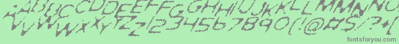 GhostlyPrintsItalic Font – Gray Fonts on Green Background