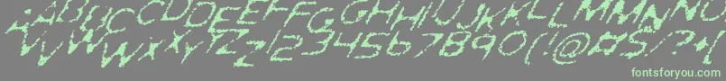 GhostlyPrintsItalic Font – Green Fonts on Gray Background