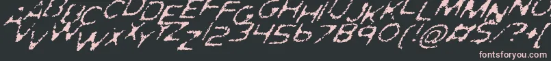 GhostlyPrintsItalic Font – Pink Fonts on Black Background