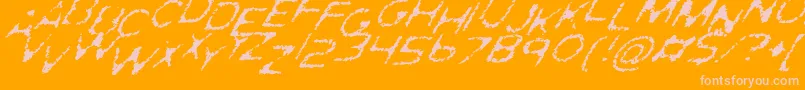 GhostlyPrintsItalic-Schriftart – Rosa Schriften auf orangefarbenem Hintergrund