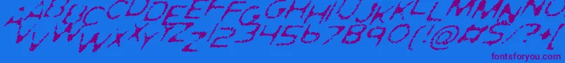 GhostlyPrintsItalic Font – Purple Fonts on Blue Background