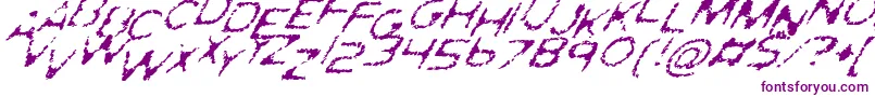 GhostlyPrintsItalic Font – Purple Fonts on White Background