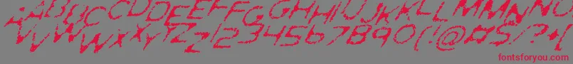 GhostlyPrintsItalic Font – Red Fonts on Gray Background
