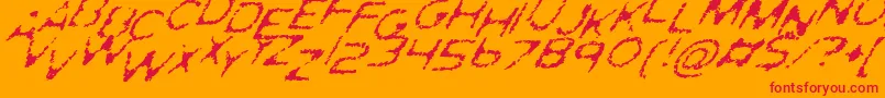 GhostlyPrintsItalic Font – Red Fonts on Orange Background