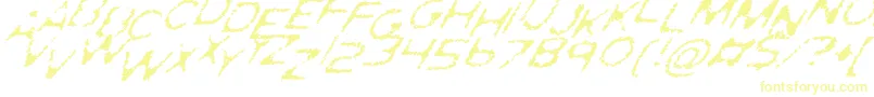 フォントGhostlyPrintsItalic – 黄色のフォント
