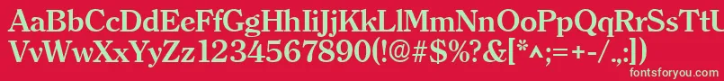 ClearfaceBold Font – Green Fonts on Red Background