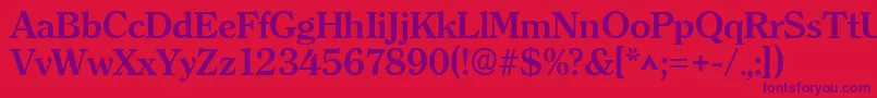 ClearfaceBold Font – Purple Fonts on Red Background