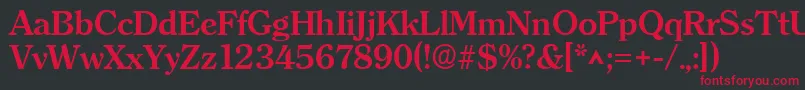フォントClearfaceBold – 黒い背景に赤い文字