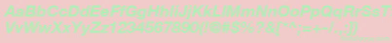 ContextRepriseSsiBoldItalic Font – Green Fonts on Pink Background