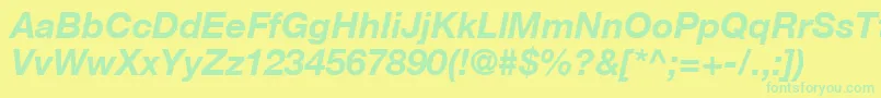 ContextRepriseSsiBoldItalic-Schriftart – Grüne Schriften auf gelbem Hintergrund