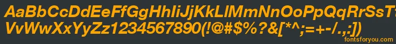 Шрифт ContextRepriseSsiBoldItalic – оранжевые шрифты на чёрном фоне