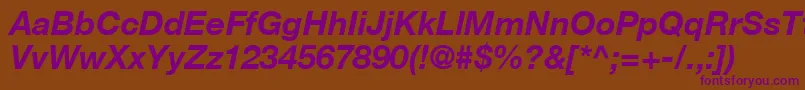 ContextRepriseSsiBoldItalic Font – Purple Fonts on Brown Background
