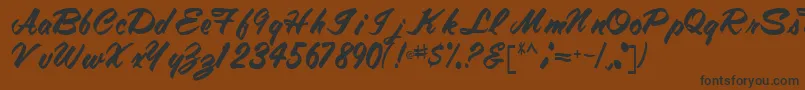 Tracytracy68Regular-Schriftart – Schwarze Schriften auf braunem Hintergrund