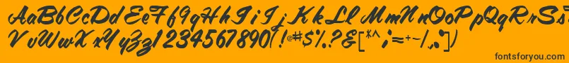 Tracytracy68Regular Font – Black Fonts on Orange Background